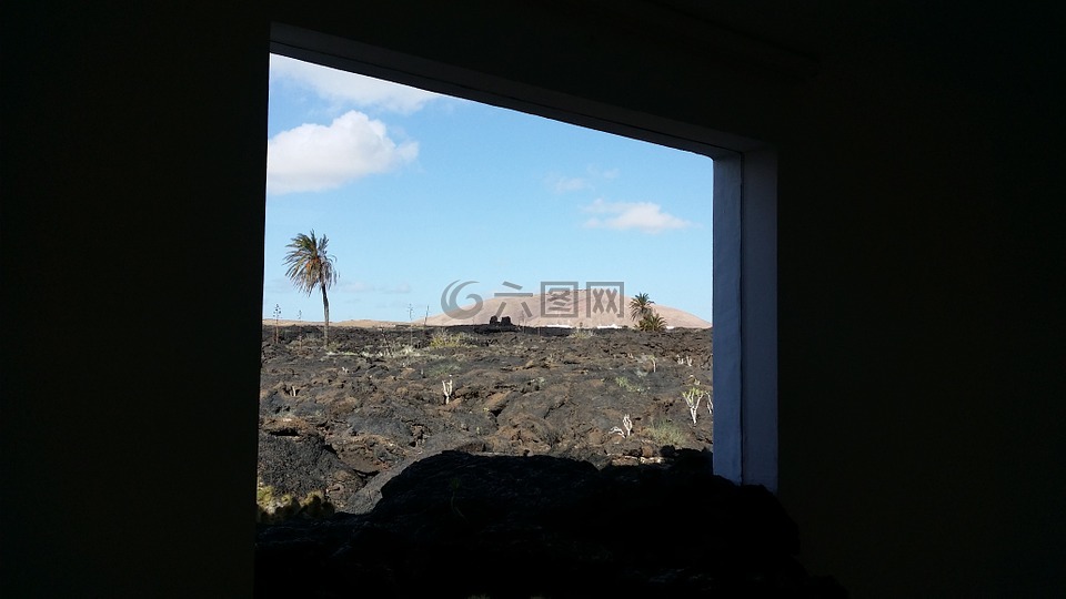 窗口,火山,景观