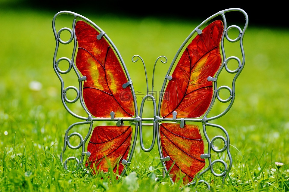蝴蝶,金属,玻璃