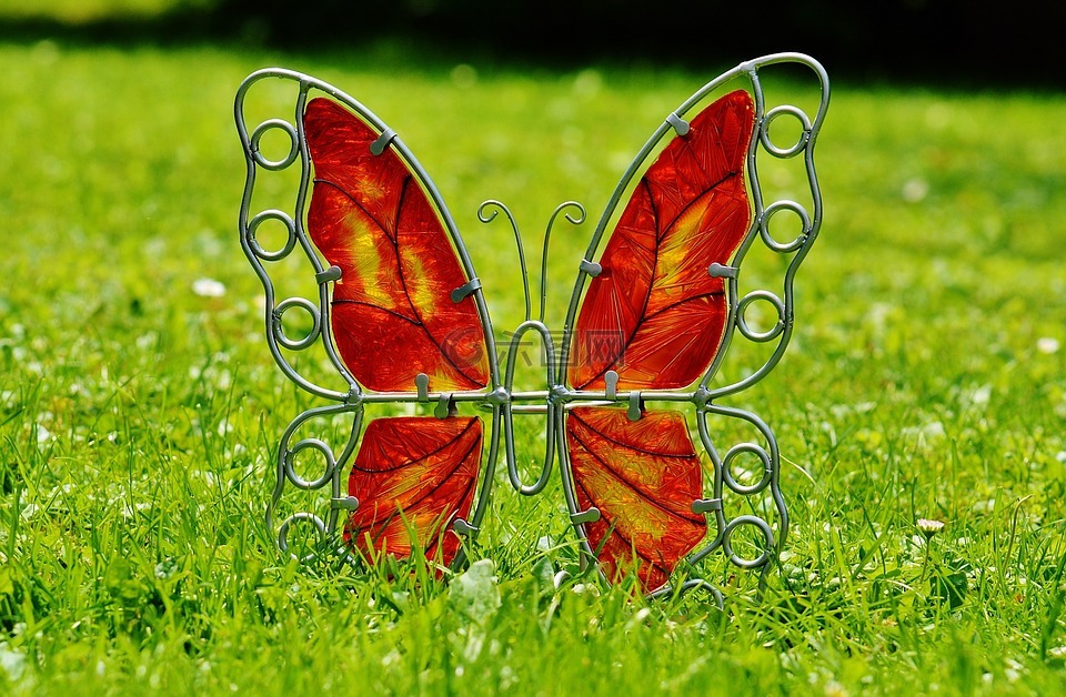 蝴蝶,金属,玻璃