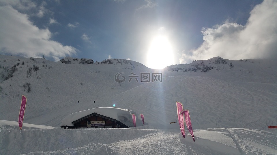 沙泰勒,滑雪,雪