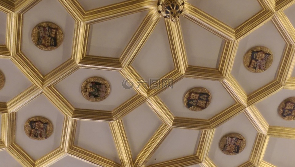 汉普顿宫,华丽的天花板,天花板