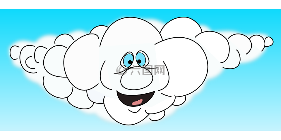 云,微笑,卡通