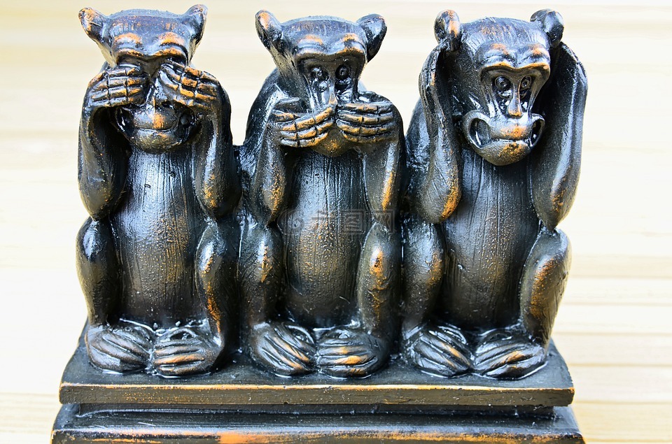 三只猴子,三猿,古代的图标