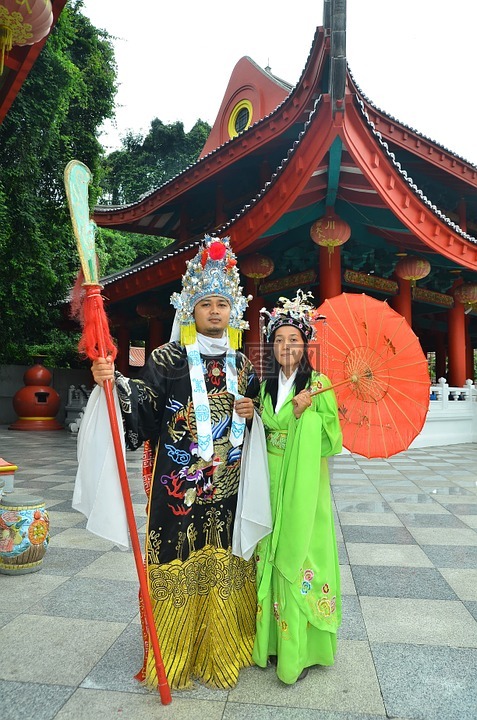 中国,寺,服饰