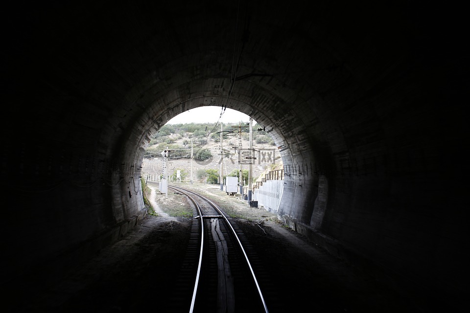 隧道,铁路,火车