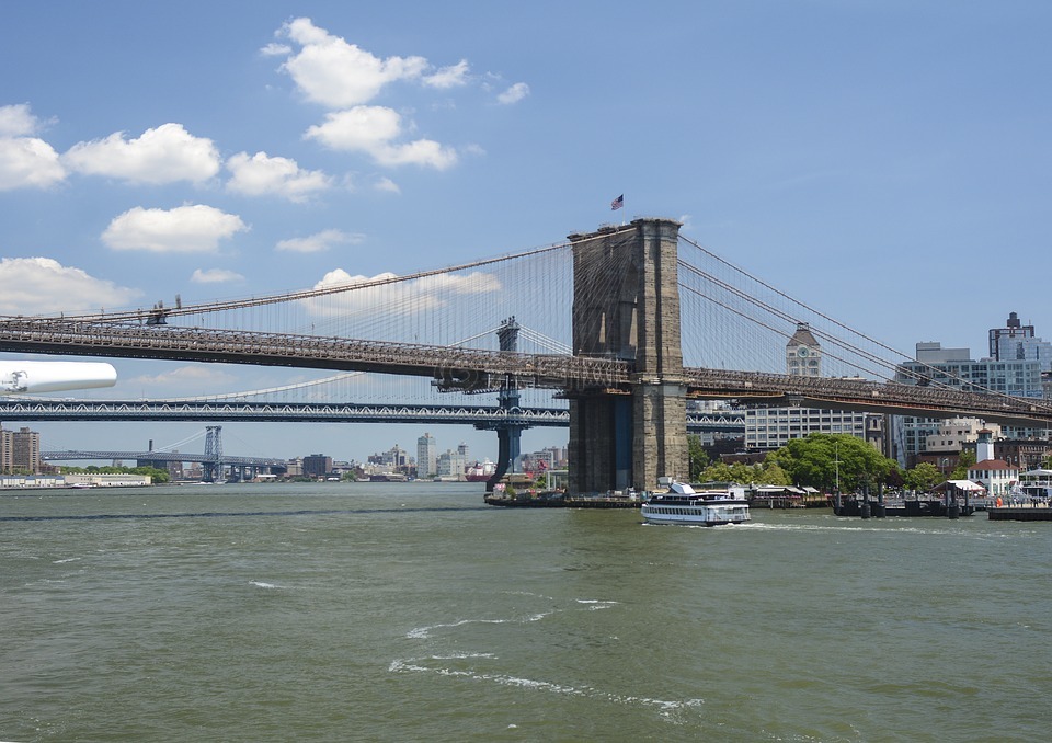 布鲁克林大桥,纽约,东河