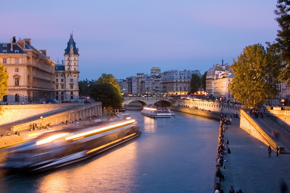 巴黎,塞纳河河,夜