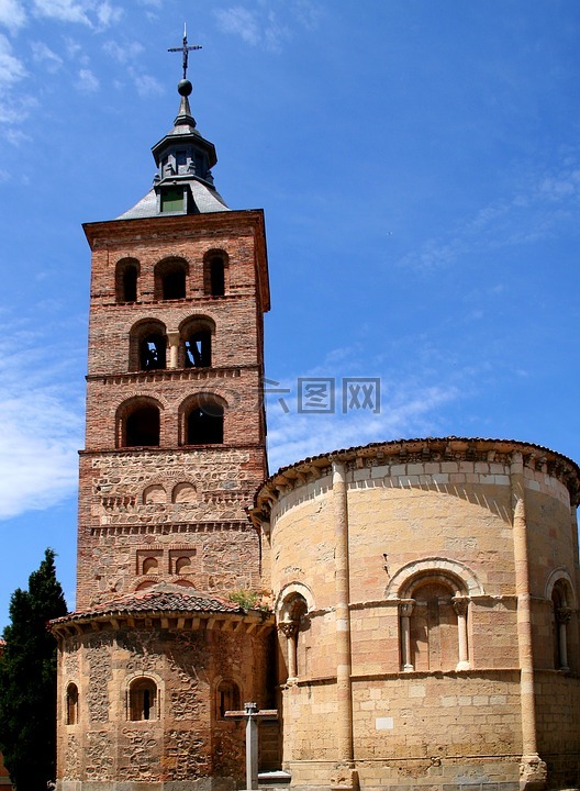西班牙塞戈维亚,钟塔,教堂