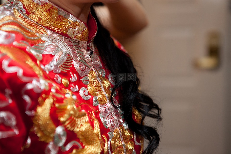 中国婚纱晚礼服,婚姻,婚礼