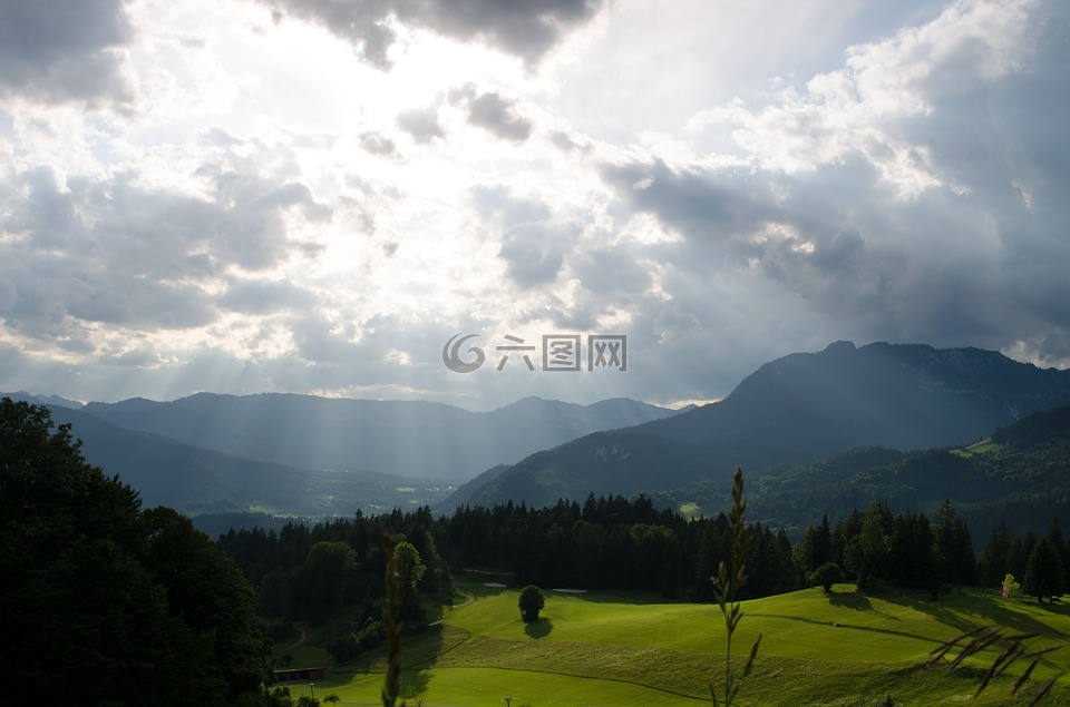 berchtesgadener 土地,景观,高山