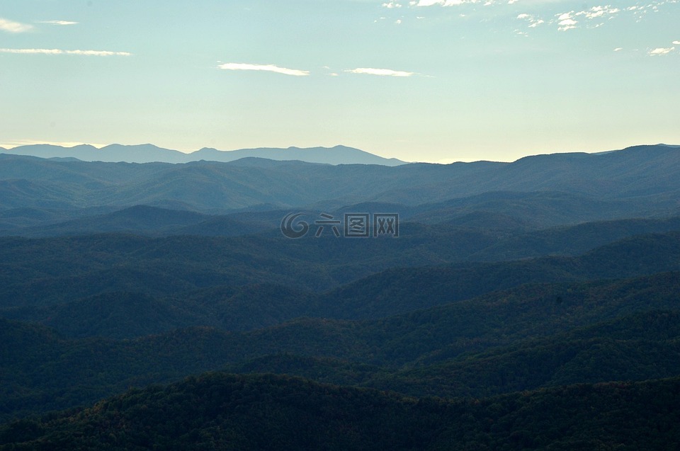 山,蓝脊,景观