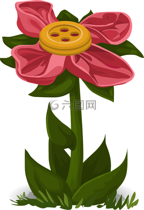 花,花瓣,按钮