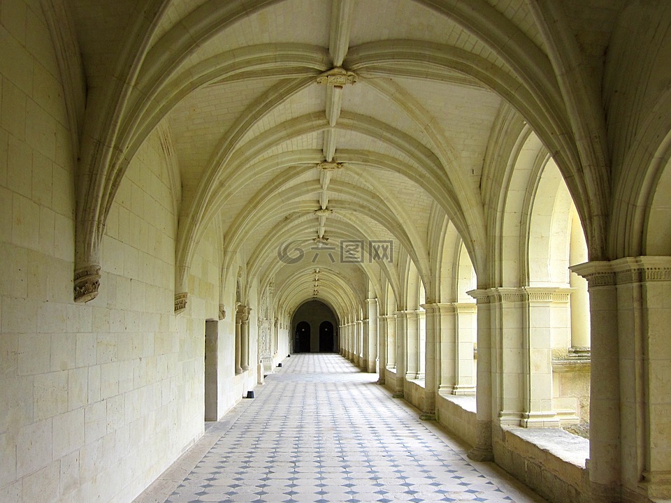 丰特莱修道院,回廊,法国