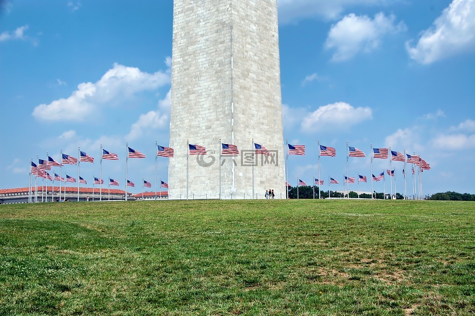 华盛顿,华盛顿纪念碑,旗