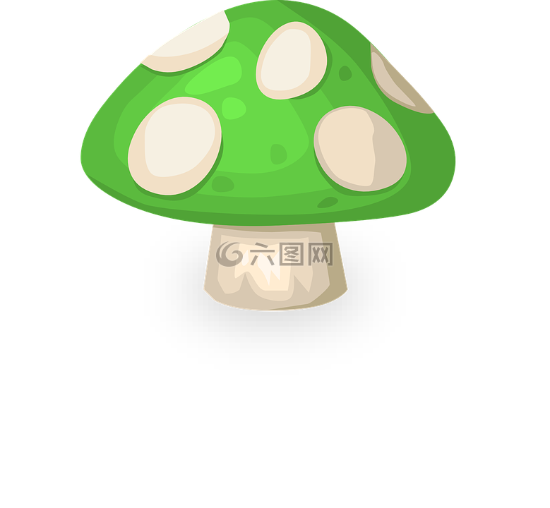 蘑菇,卡通,绿色