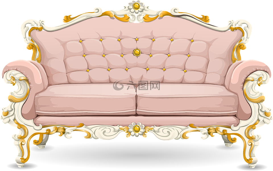 沙发,双人,粉红色