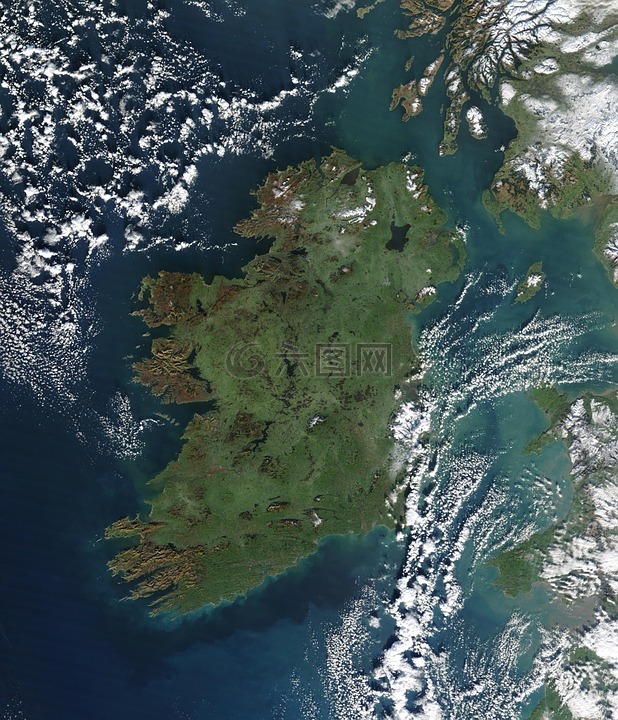 爱尔兰,空气,卫星图像