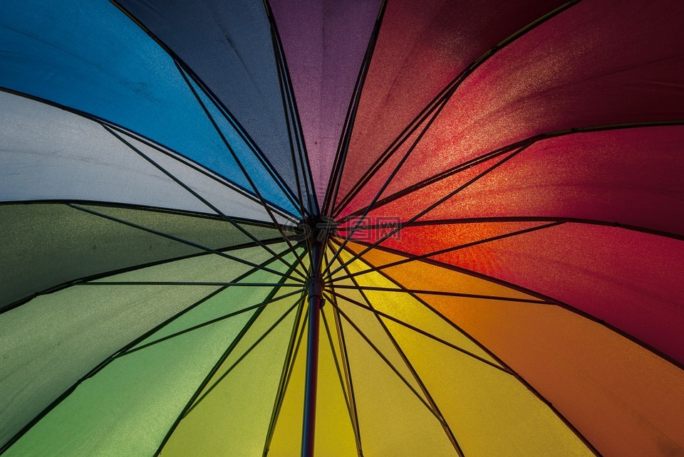 阳伞,屏幕,彩虹