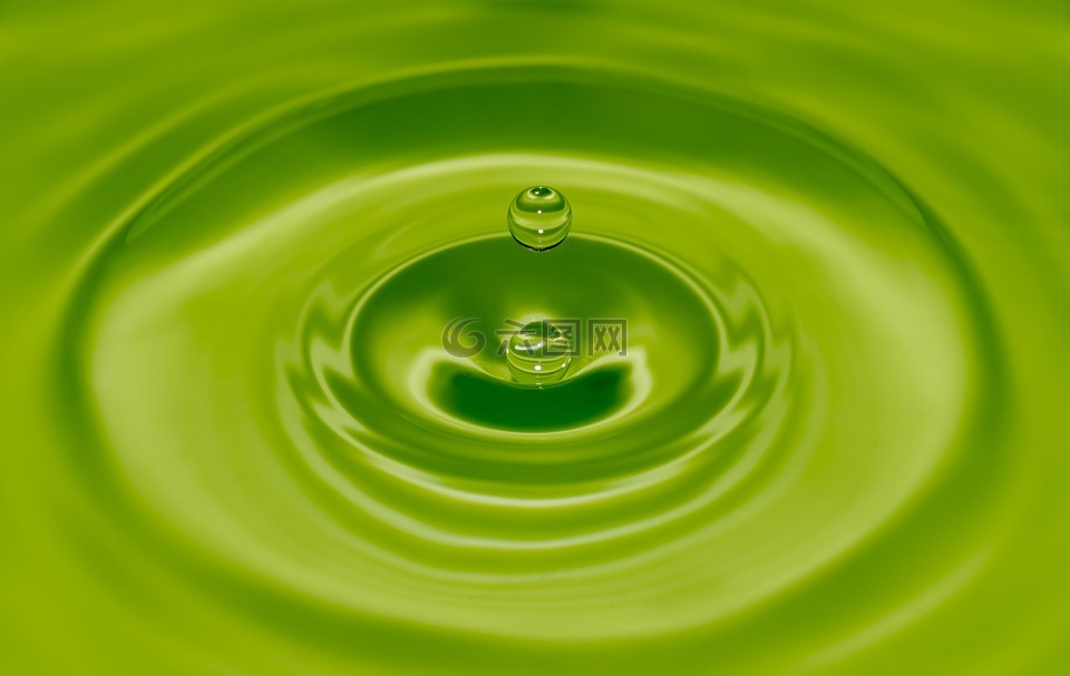 水,下降,绿色