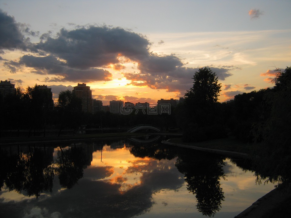 城市,天空,太阳