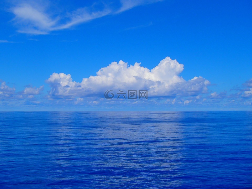 海洋,云,蓝色