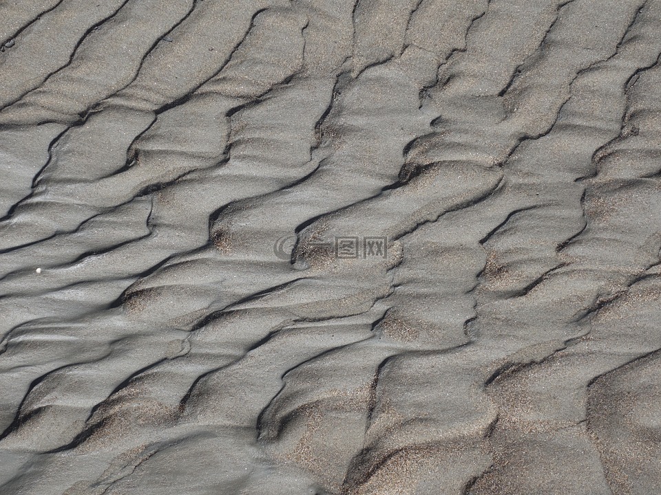 沙,水的痕迹,流动痕迹