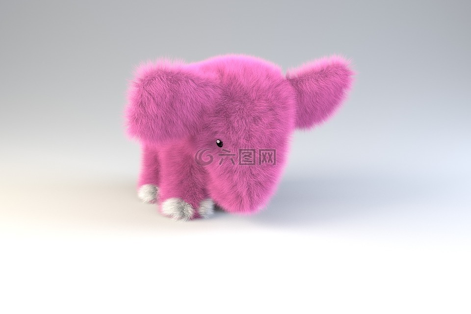 粉红色的大象,象,玩具大象