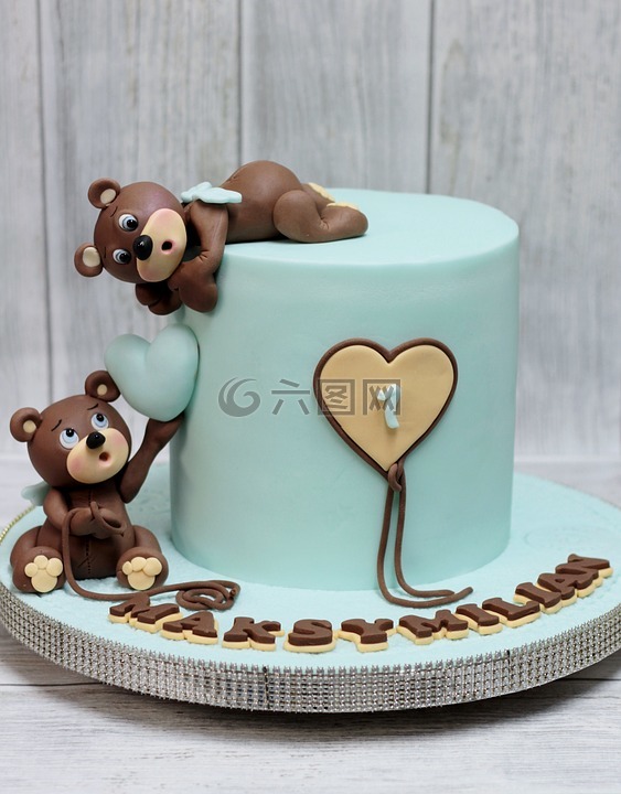 玩具熊,蛋糕,生日