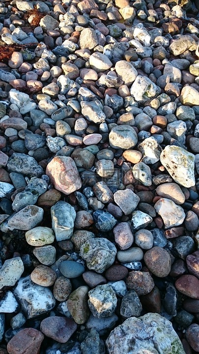石头,波罗的海海海滩,丹麦的波罗的海海岸
