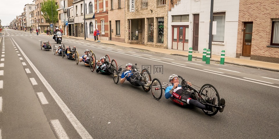 骑单车的男子,handbike,速度