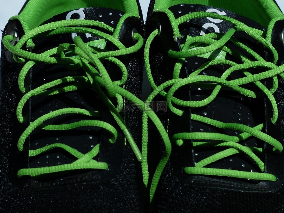 鞋带,幕,绿色