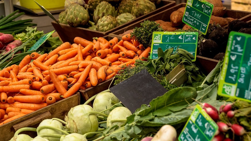 市场,蔬菜,胡萝卜