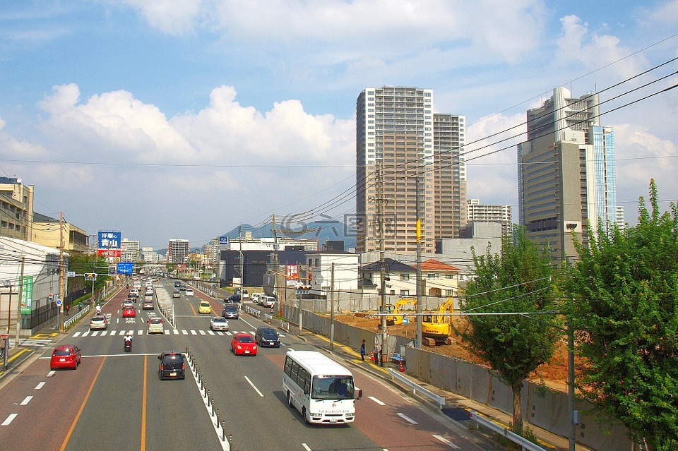 城市,天空,云