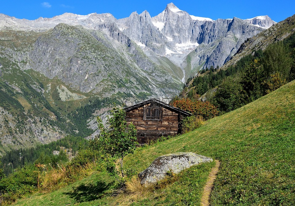 山,山上的小屋,景观