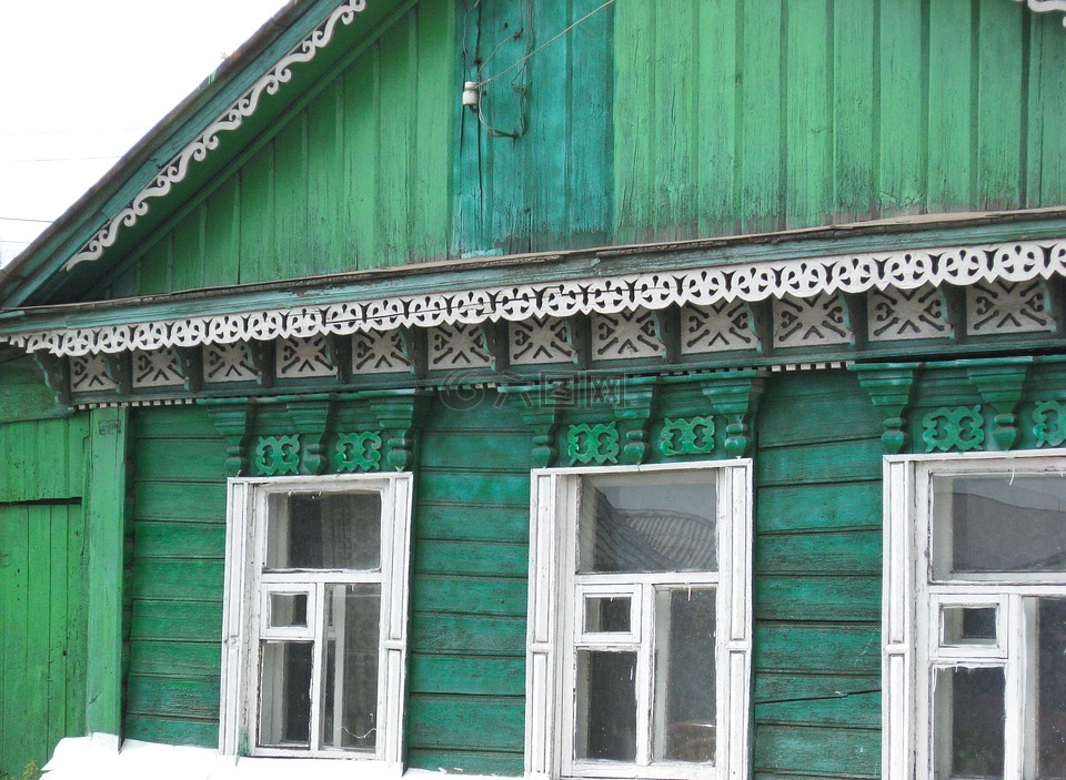 俄罗斯,别墅,木制房屋
