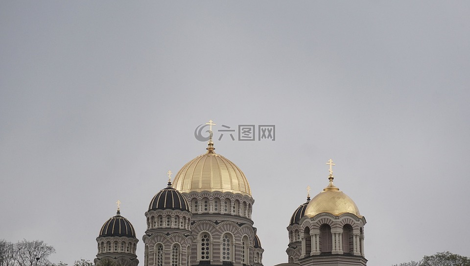 金色的天空,东正教教会,里加