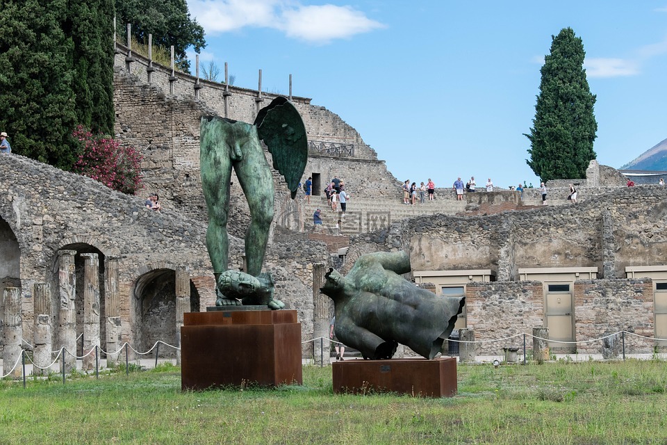 庞贝城,雕像,意大利
