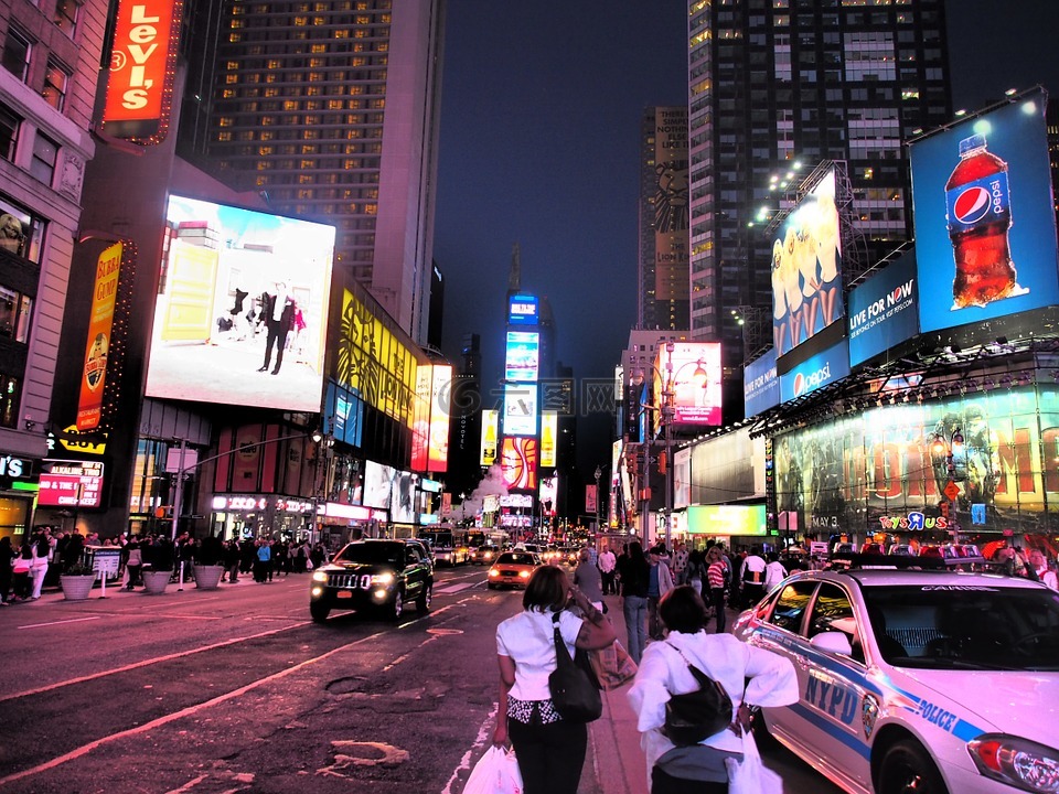 纽约时报广场夜景图片