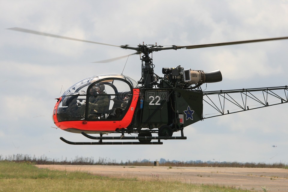 直升机,alouette ll,隐性黑橄榄