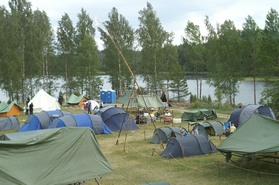 营地,帐篷,户外生活
