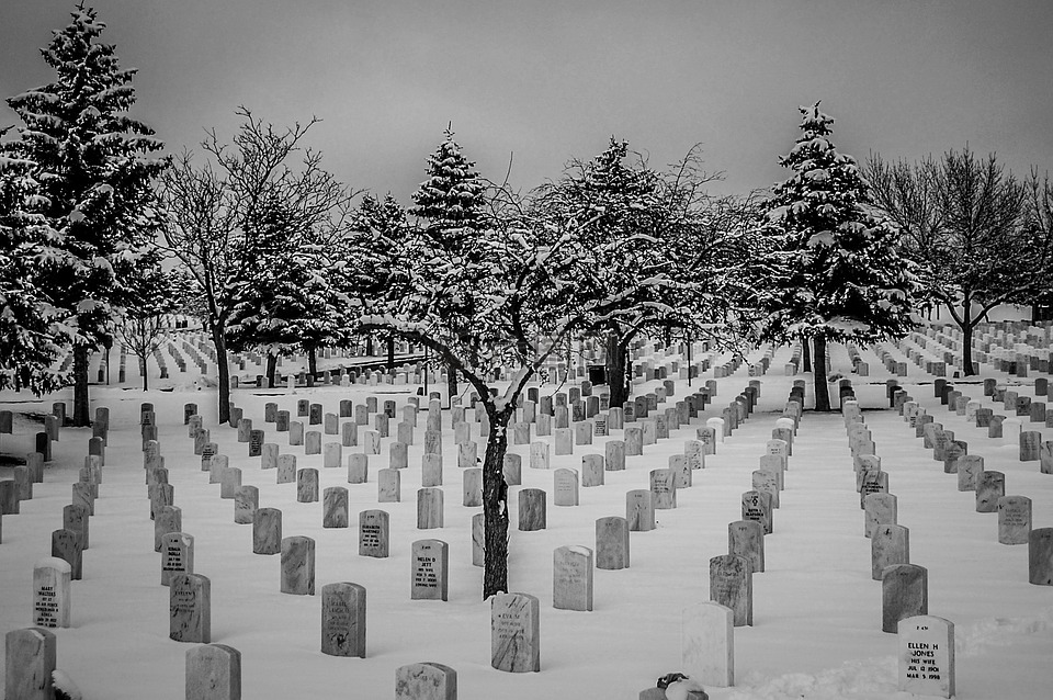 雪,公墓,国家墓地