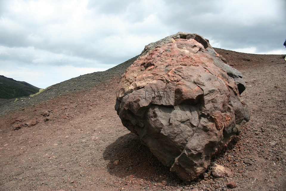 岩,火山,西西里岛