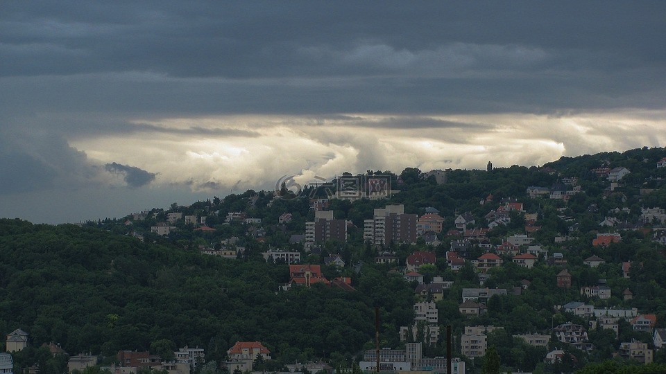 布达佩斯,云,阴雨天气