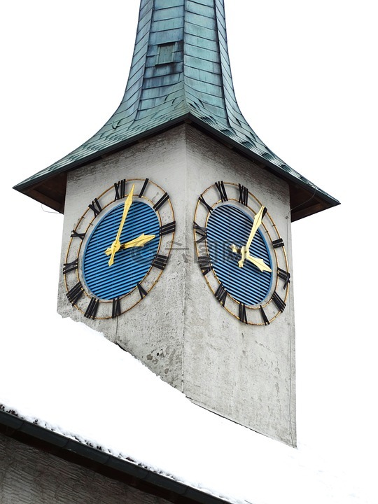 教堂尖塔,时钟,教堂的钟