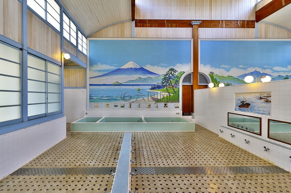 日本,建筑,公共浴室
