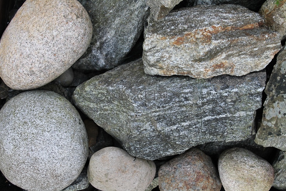 石,圆石,灰色