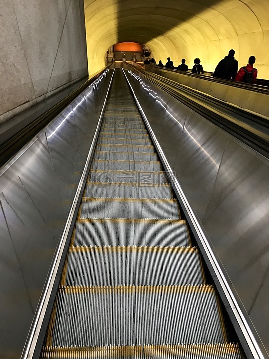 自动扶梯,地铁,乘客