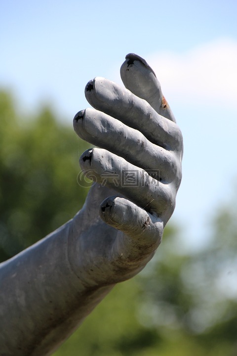 手,金属,雕塑