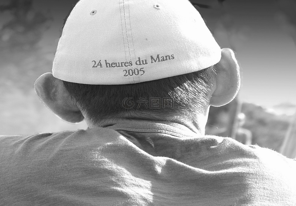 男子,听到,帽子