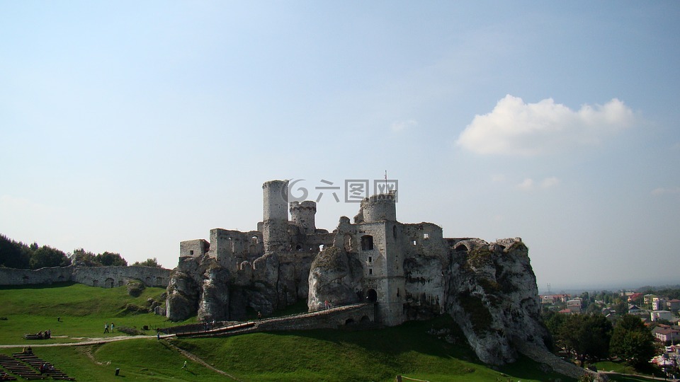 城堡,古城堡,ogrodzieniec